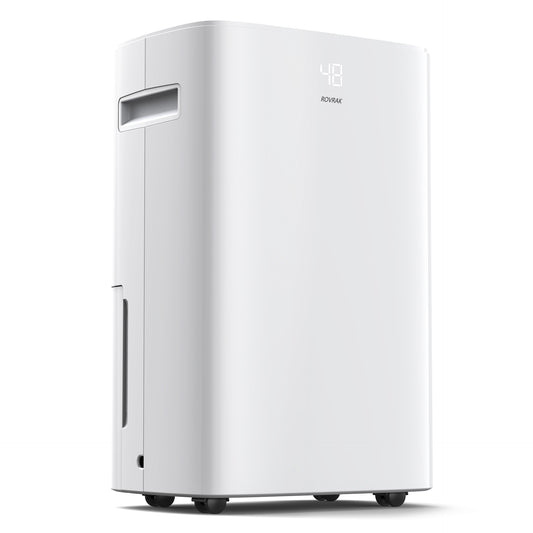 ROVRAK 35 Pint 2500 Sq. Ft. Dehumidifier for Home Bedroom Basement Wet Bathroom with Smart Humidity Control, Continuous Drain Hose and 0.66 Gallon Water Tank Capacity