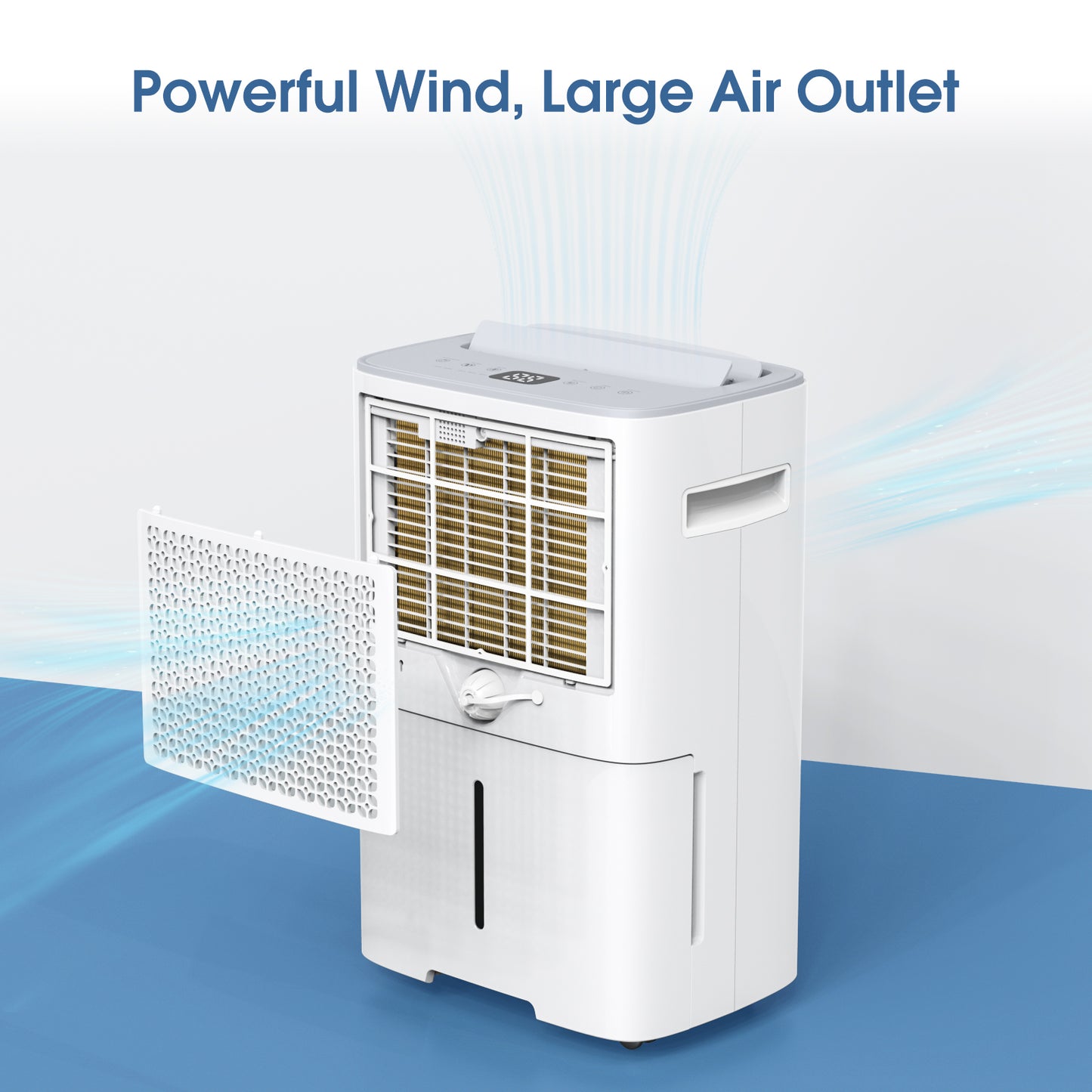 ROVRAK 50 Pint 3500 Sq. Ft. Dehumidifier 3 Modes Adjustable Household Dehumidifier, with Auto or Manual Drainage and 0.66 Gallon Water Tank Capacity for Living Room Wardrobe Garage