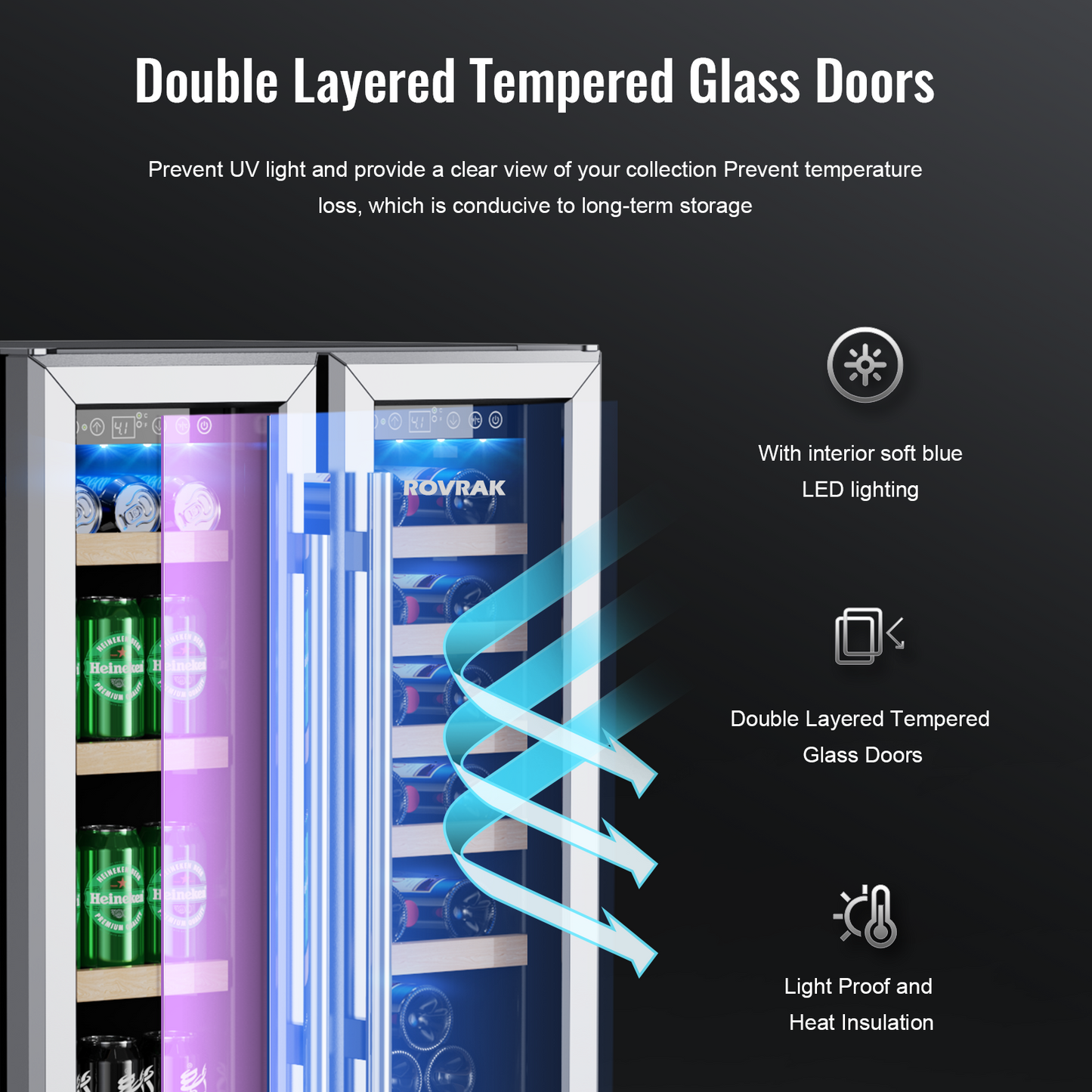 Dual Zone 2-in-1, 24 inch Beverage and Wine Refrigerator