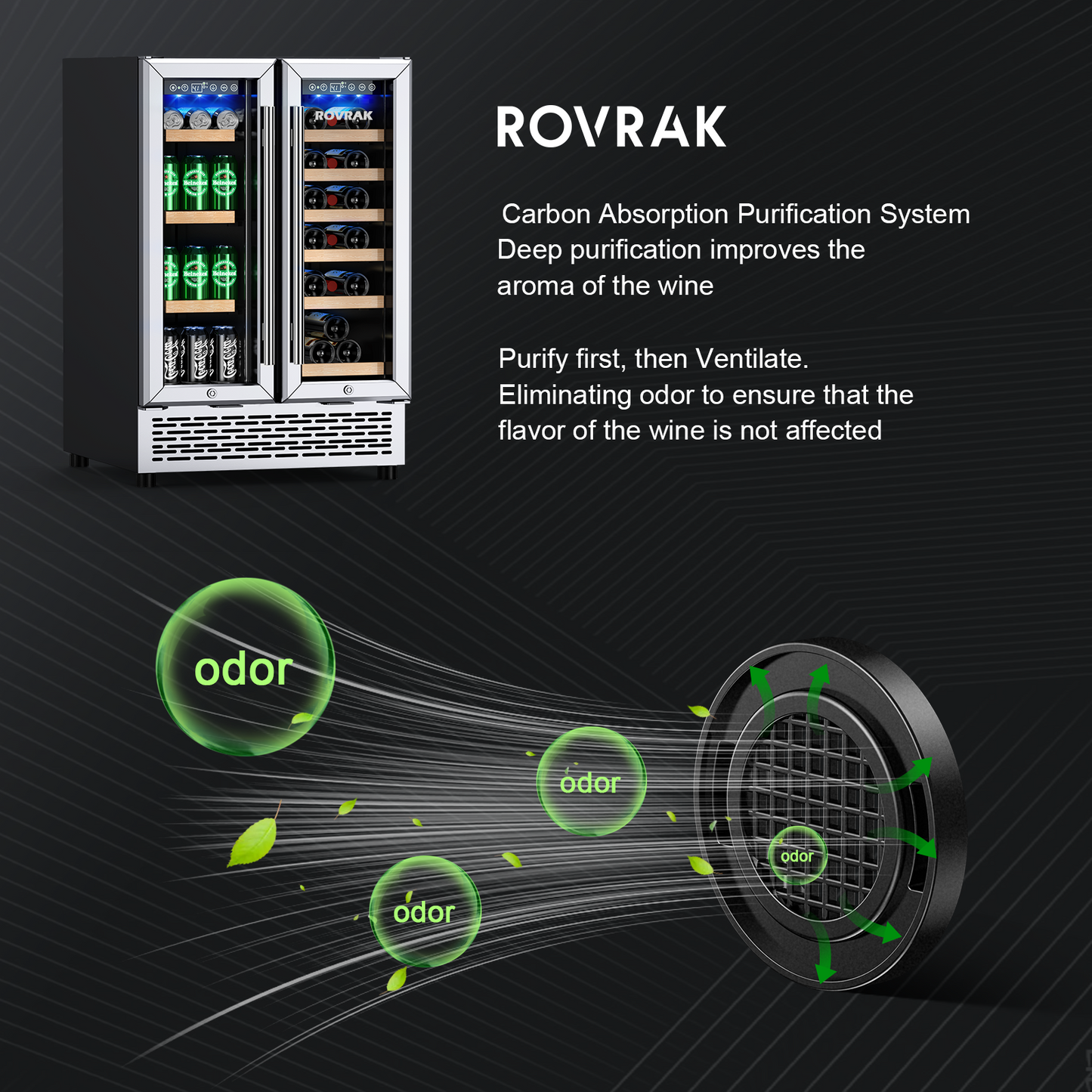 Dual Zone 2-in-1, 24 inch Beverage and Wine Refrigerator